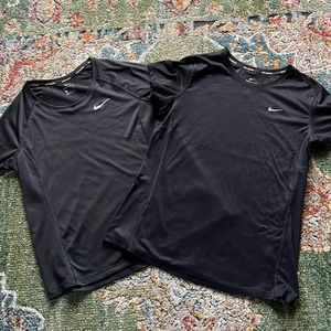 NIKE SET OF TWO WOMENS NIKE DRI-FIT T-SHIRTS IN SZ LARGE…PRE-OWNED CONDITION!!!